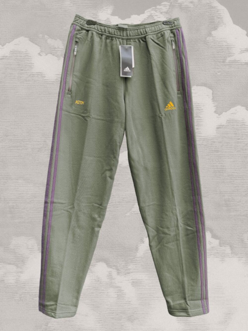 KITH x ADIDAS Men's Track Pants Olive Purple Medium NWT Sample